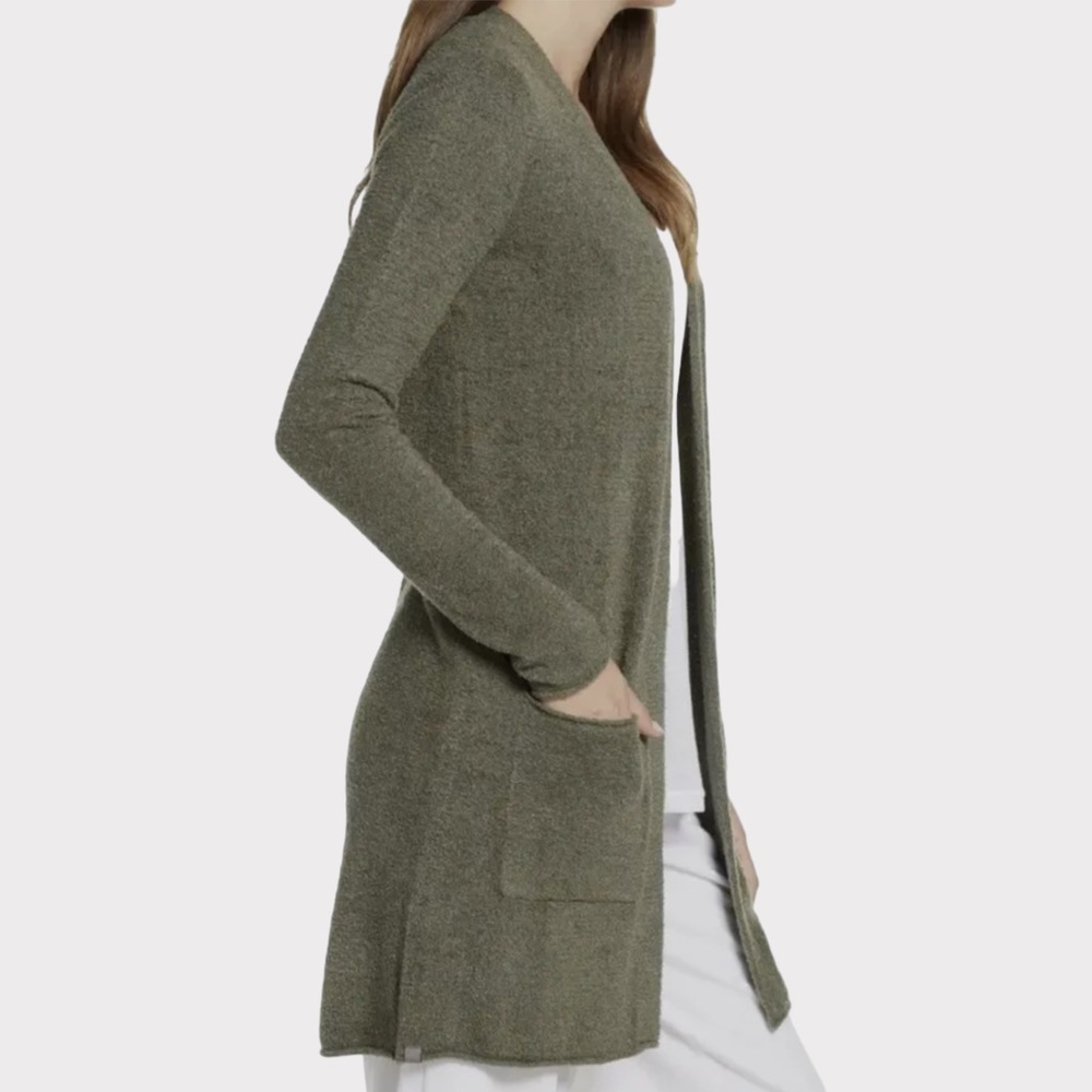 Barefoot Dreams - CozyChic Lite Travel Cardigan - Green - Size Medium - Picture 2 of 8